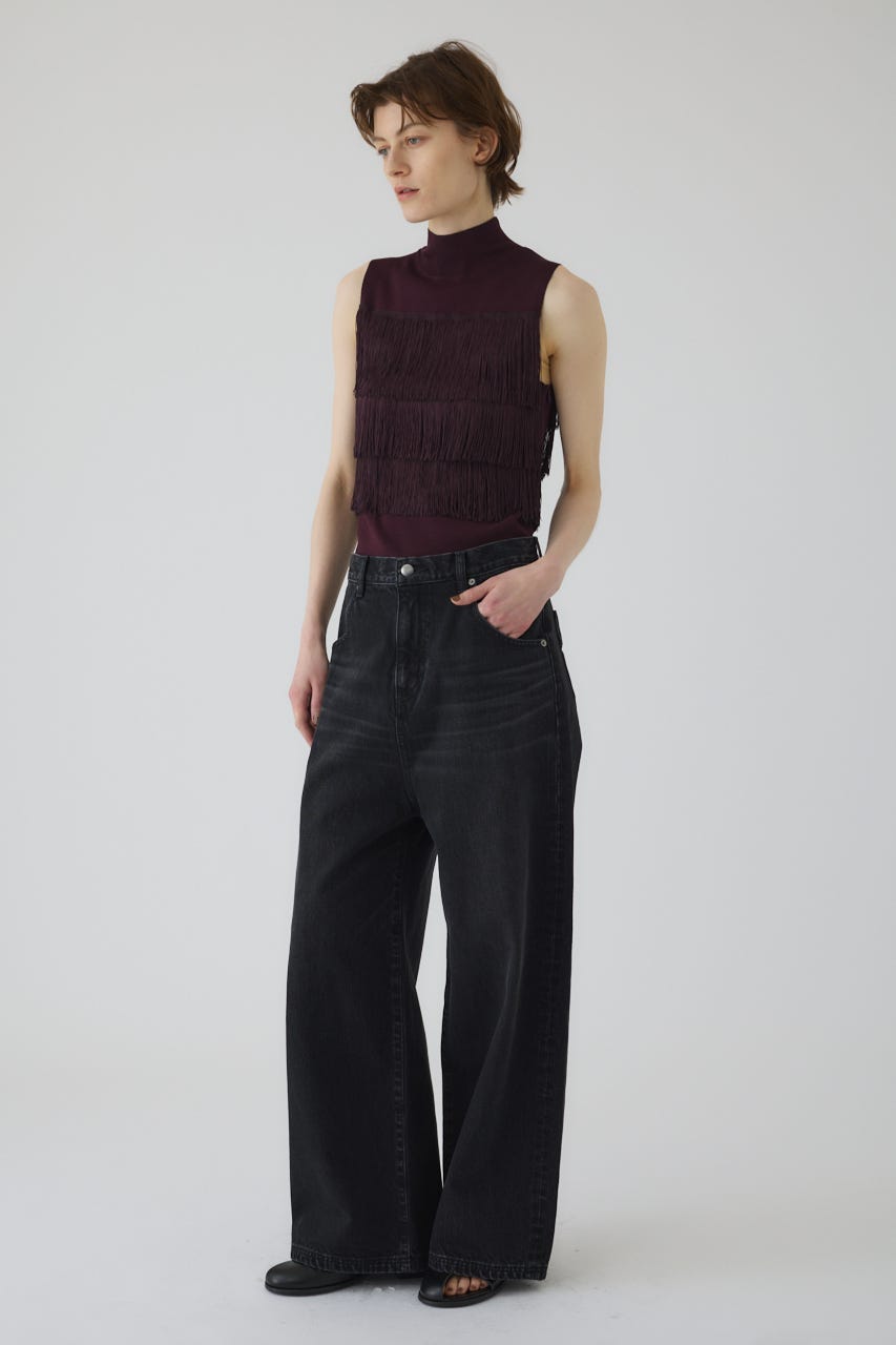 RIM.ARK Fringe N/S knit tops ブラウン RIM.ARK | Fringe N/S knit tops (KNITWEAR ) |RIM.ARK ONLINE STORE