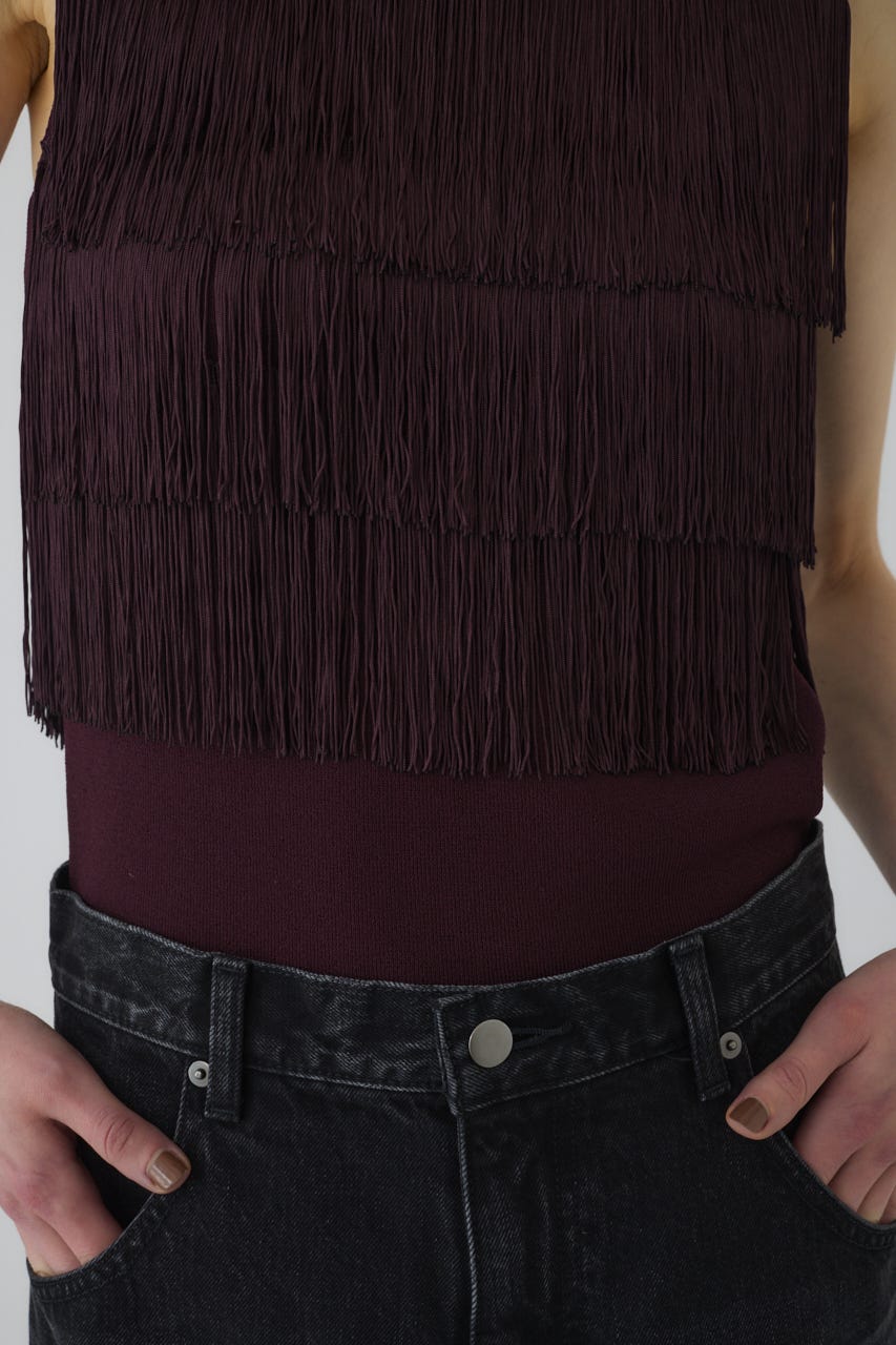 RIM.ARK Fringe N/S knit tops ブラウン RIM.ARK | Fringe N/S knit tops (KNITWEAR ) |RIM.ARK ONLINE STORE