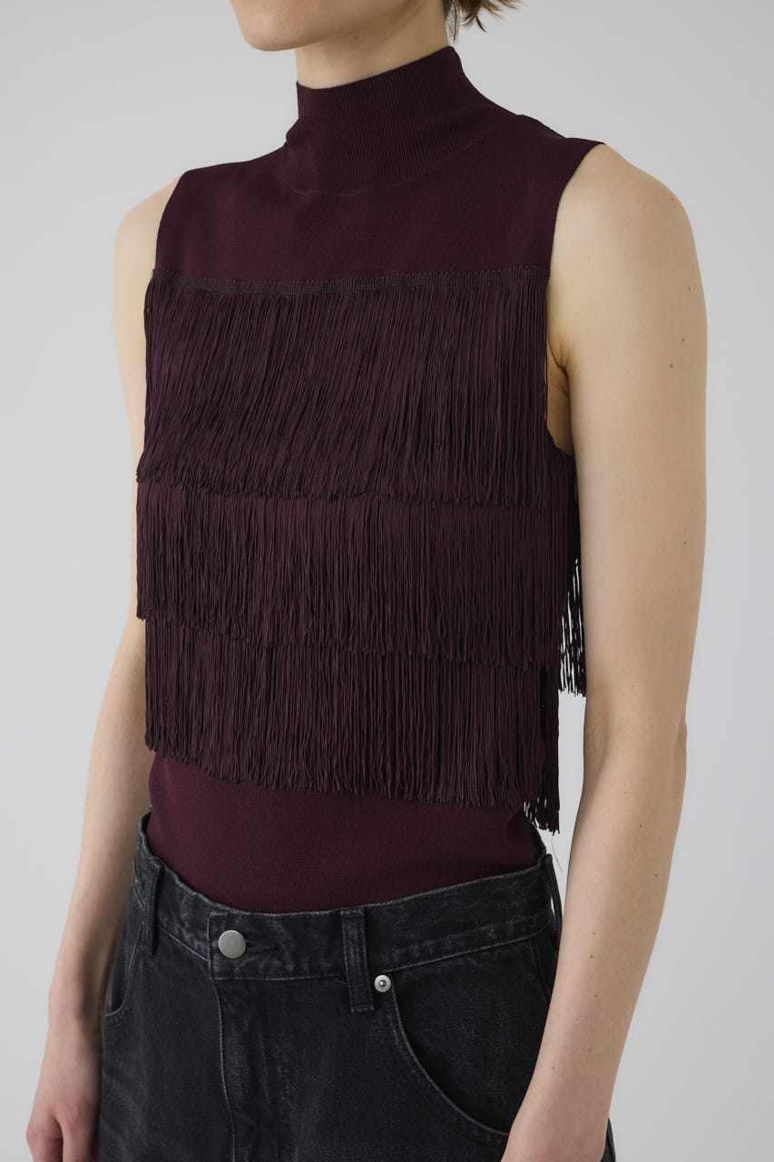 RIM.ARK Fringe N/S knit tops ブラウン RIM.ARK | Fringe N/S knit tops (KNITWEAR ) |RIM.ARK ONLINE STORE
