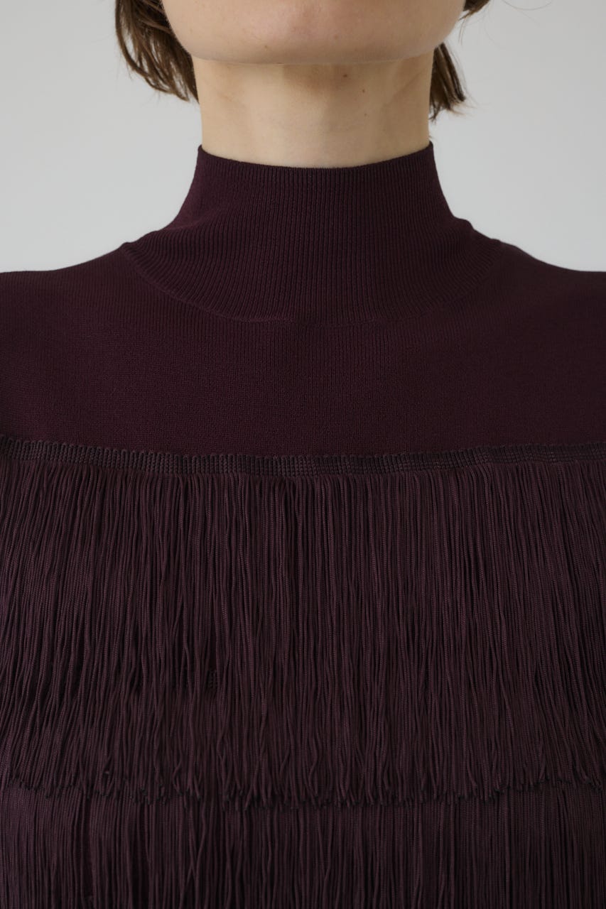 RIM.ARK Fringe N/S knit tops ブラウン RIM.ARK | Fringe N/S knit tops (KNITWEAR ) |RIM.ARK ONLINE STORE