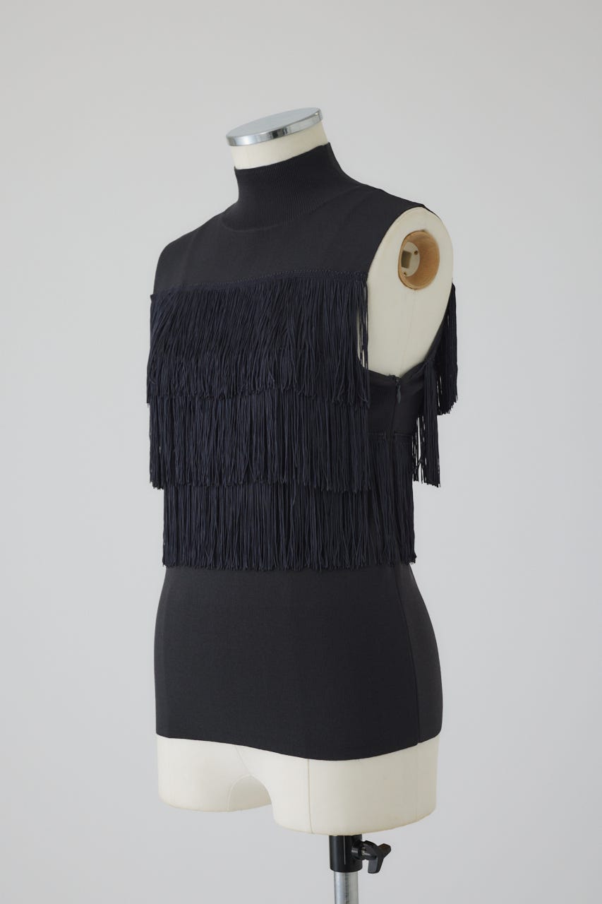 RIM.ARK Fringe N/S knit tops ブラウン RIM.ARK | Fringe N/S knit tops (KNITWEAR ) |RIM.ARK ONLINE STORE