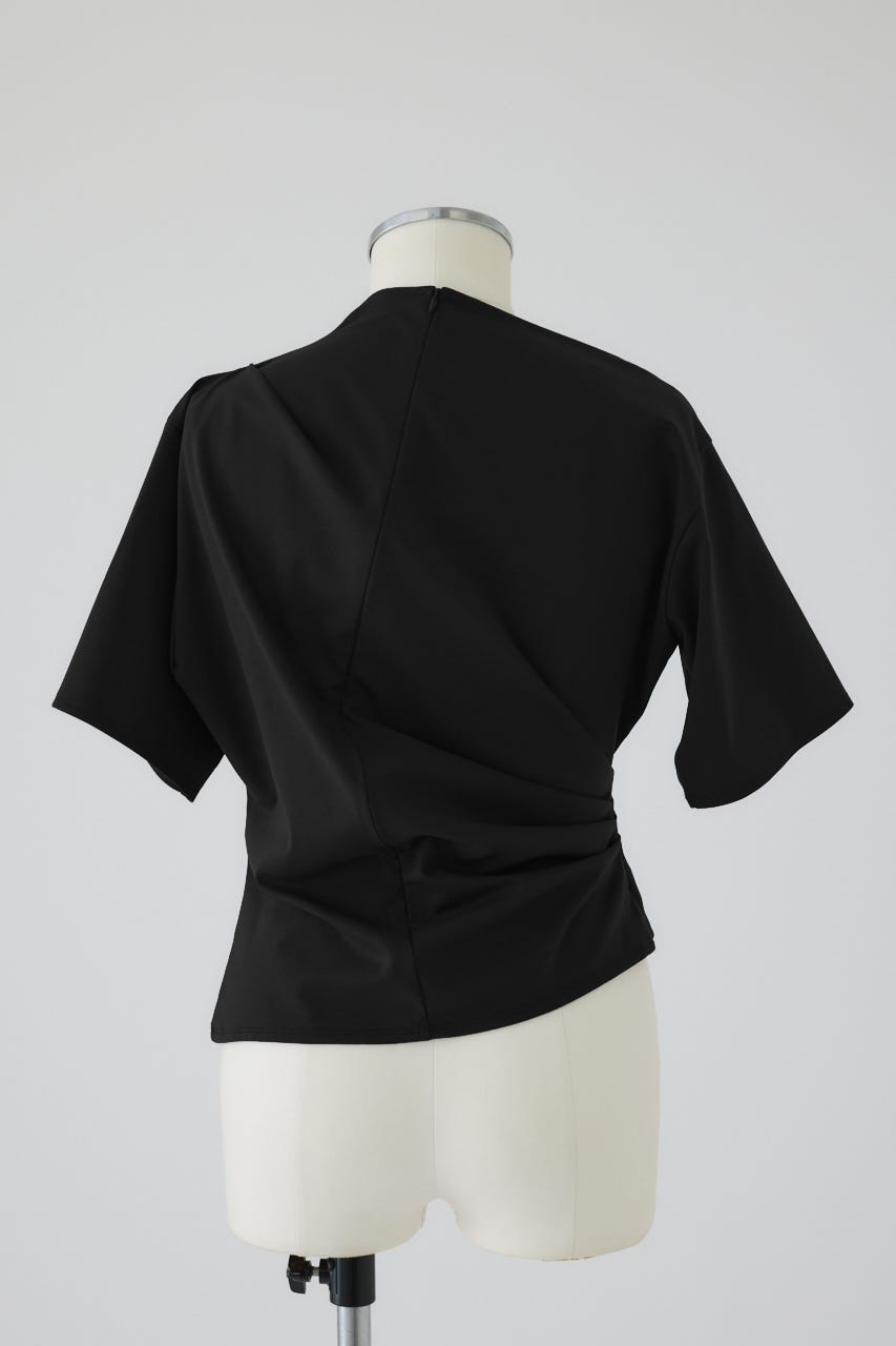 RIM.ARK アシンメトリーカットトップス 長袖 ブラック RIM.ARK（リムアーク）の「Asymmetry gather cut tops（Tシャツ