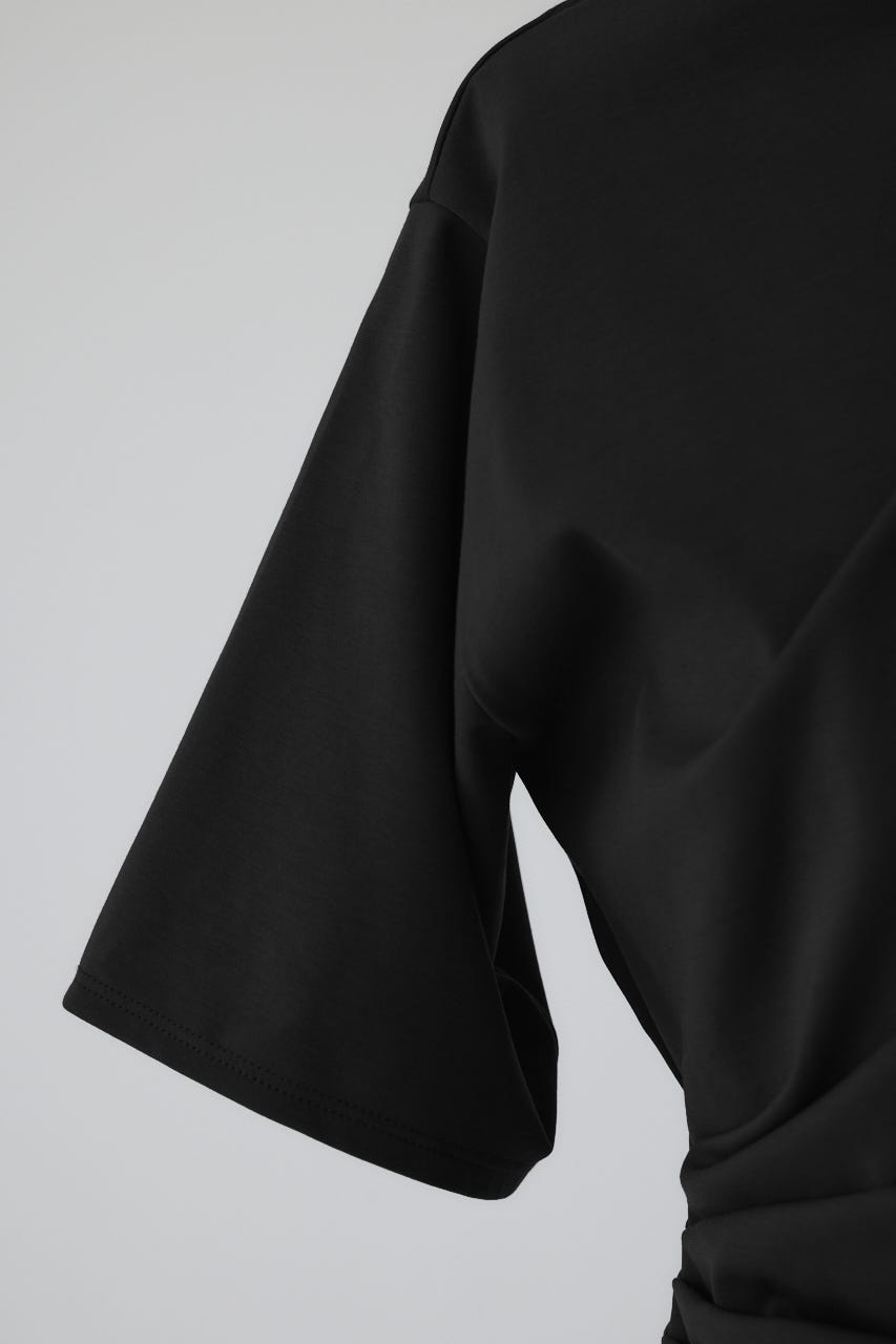 RIM.ARK | Asymmetry tuck cut tops (T-SHIRT(SHORT SLEEVE