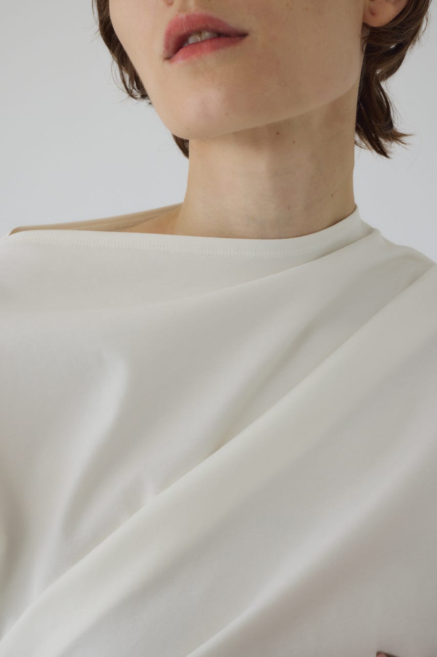 【美品】RIM.ARK Sleeve tuck cut tops ホワイト RIM.ARK | Sleeve tuck cut tops (T-SHIRT(LONG SLEEVE) ) |RIM