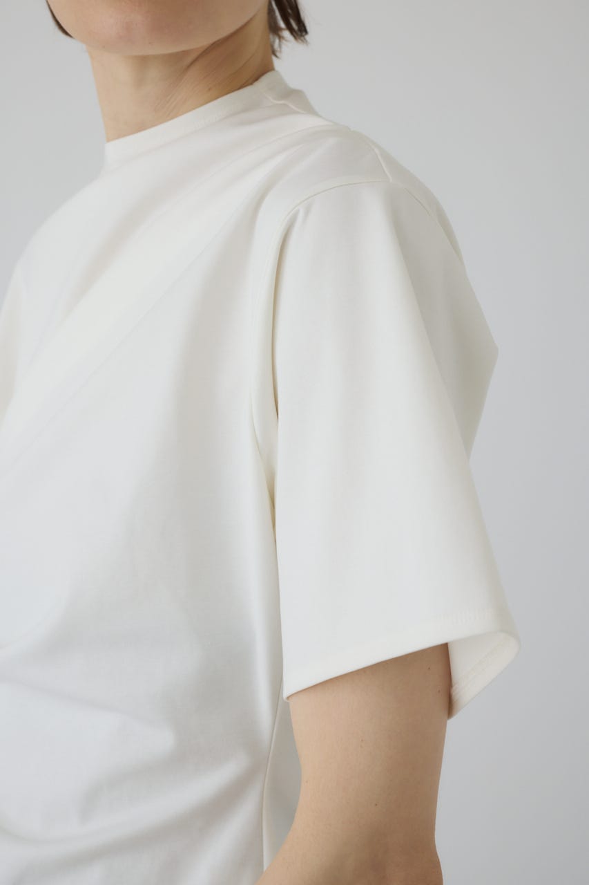 RIM.ARK リムアーク Tuck short tops RIM.ARK | Asymmetry tuck cut tops (T-SHIRT(SHORT SLEEVE