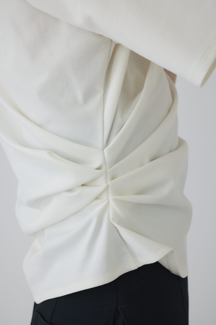 RIM.ARK | Asymmetry tuck cut tops (T-SHIRT(SHORT SLEEVE