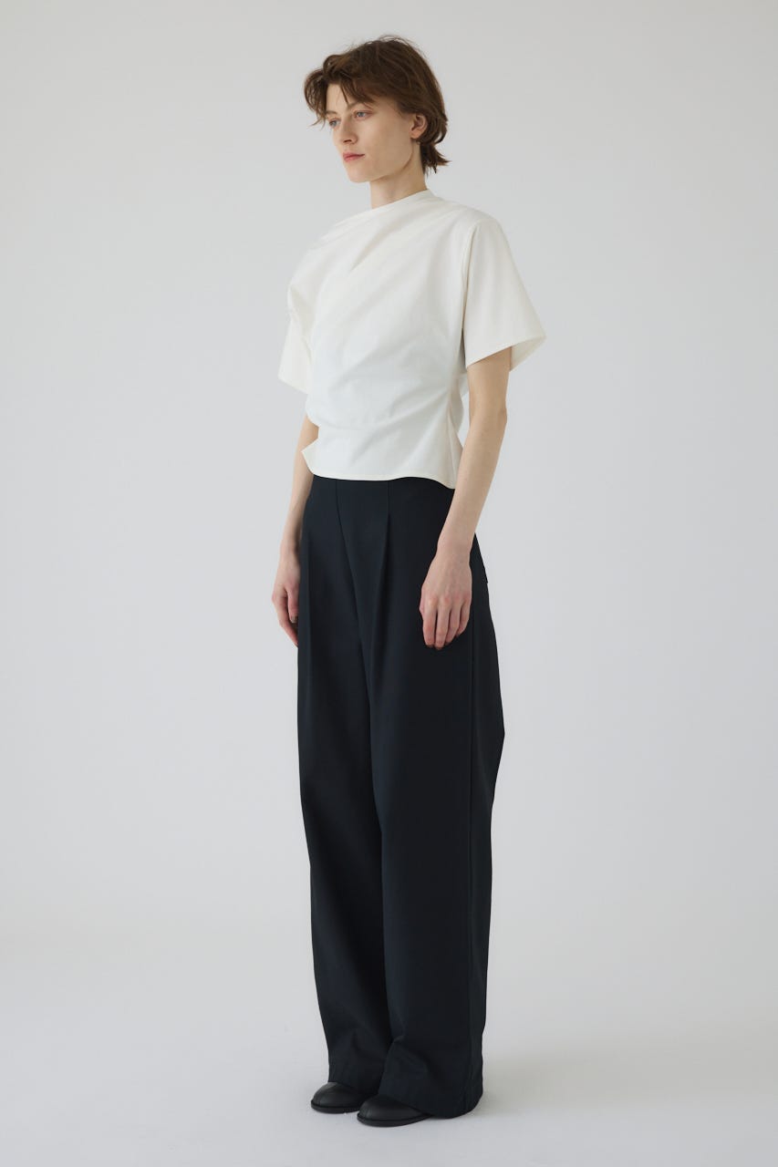 RIM.ARK | Asymmetry tuck cut tops (T-SHIRT(SHORT SLEEVE