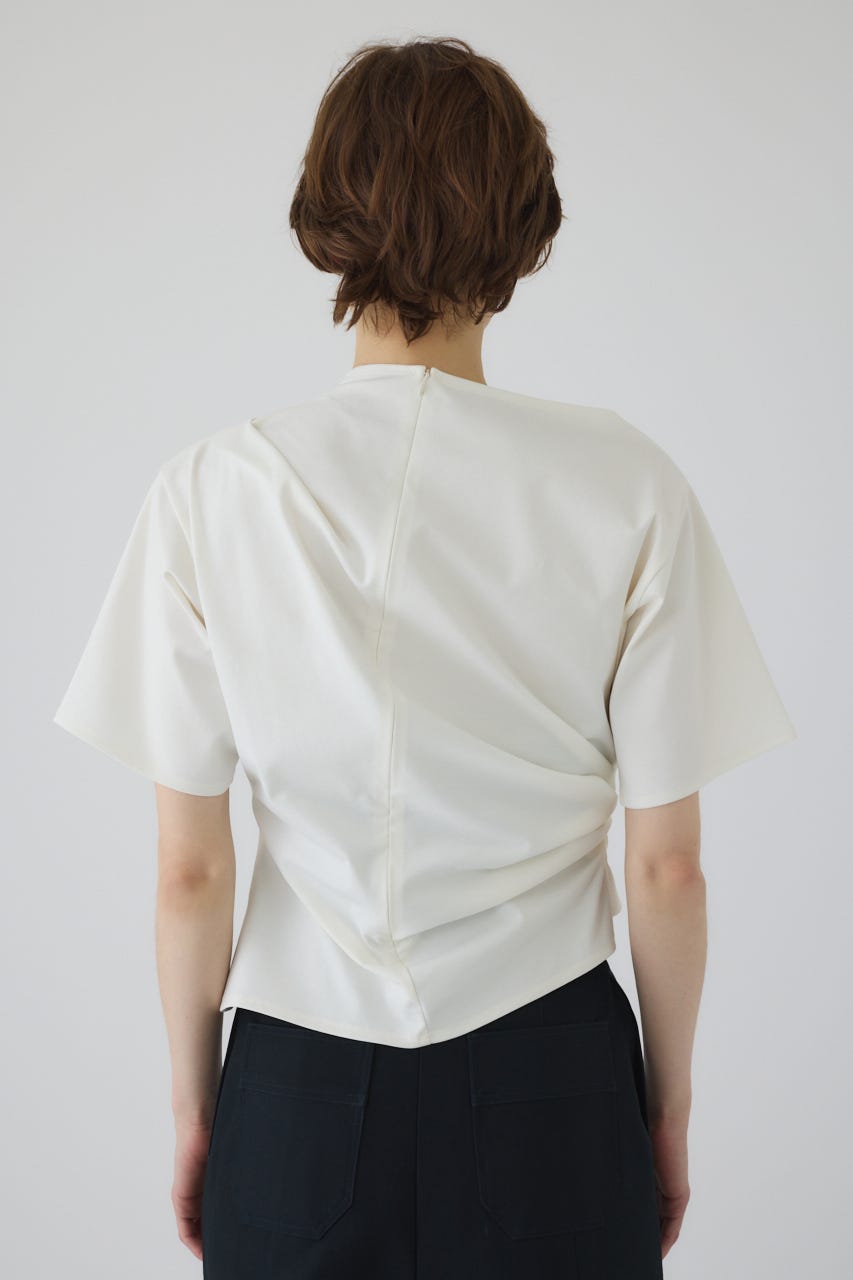 RIM.ARK | Asymmetry tuck cut tops (T-SHIRT(SHORT SLEEVE