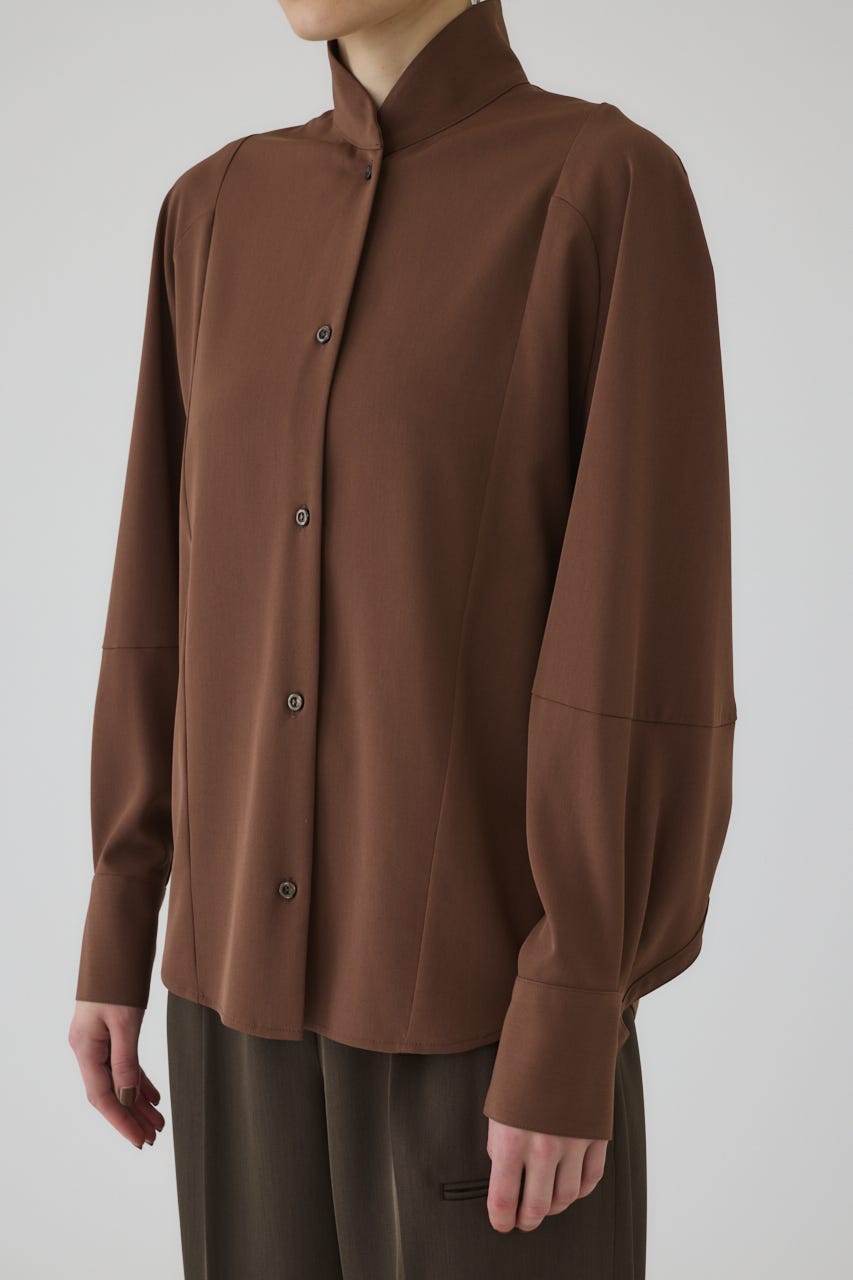 6/4- order start Stand collar volume blouse L/BRN FREE