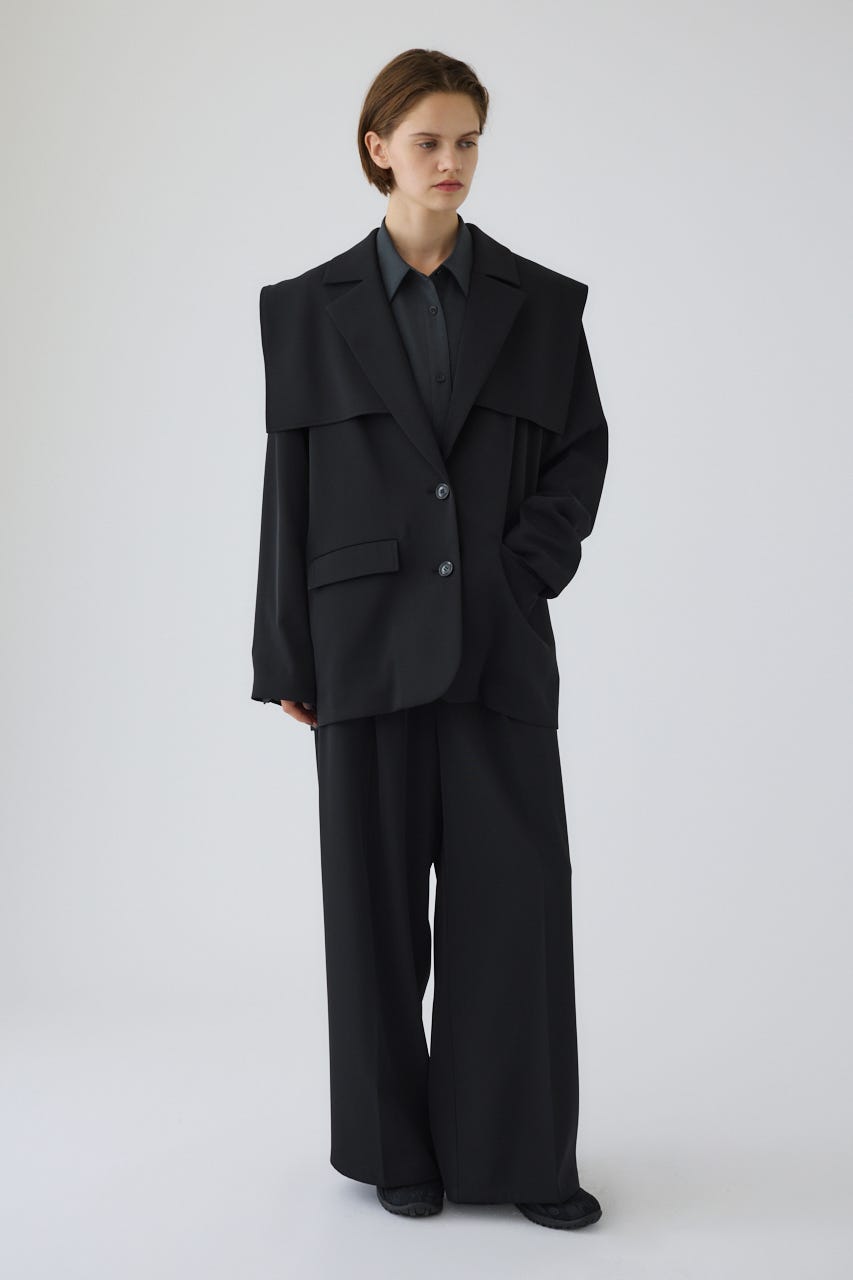 RIM.ARK リムアーク　ウール混合 ブラック ロングコート ベルト付き RIM.ARK（リムアーク）の「Over size maxi coat（トレンチコート