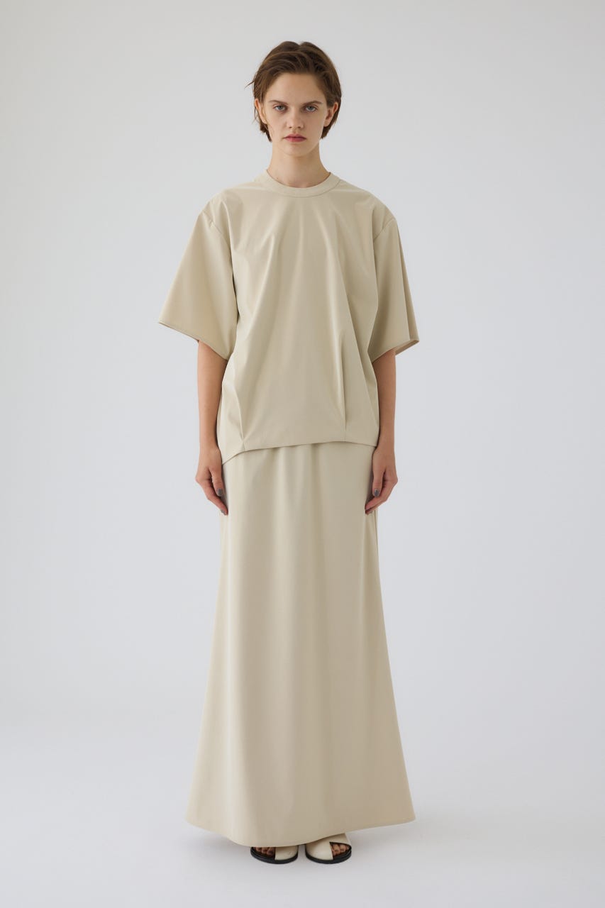 ピンク　麻コットン　マキシスカート　RIM.ARK RIM.ARK | Shimmer maxi SK (LONG SKIRTS ) |RIM.ARK ONLINE STORE