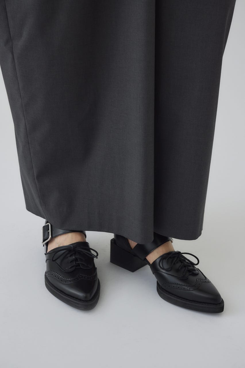 RIM.ARK ウィングチップストラップシューズ 38　ブラック Wing tip Strap shoes ウィングチップストラップシューズ