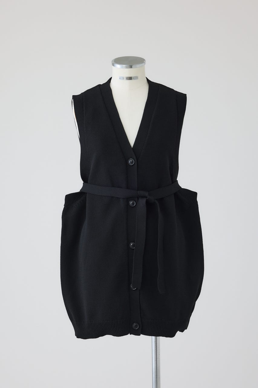9/3- order start Belt set long knit vest BLK FREE
