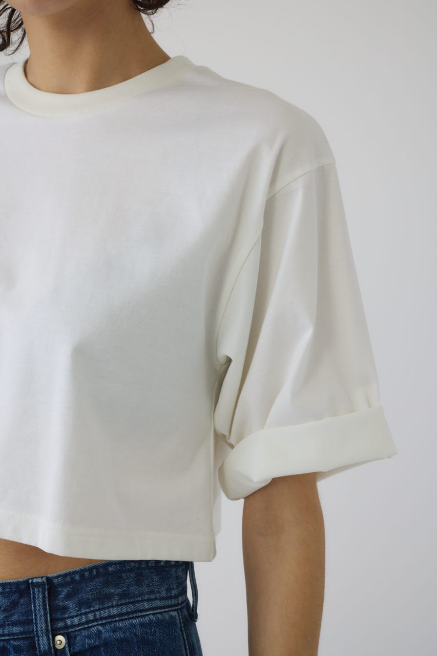 New basic short tee WHT FREE