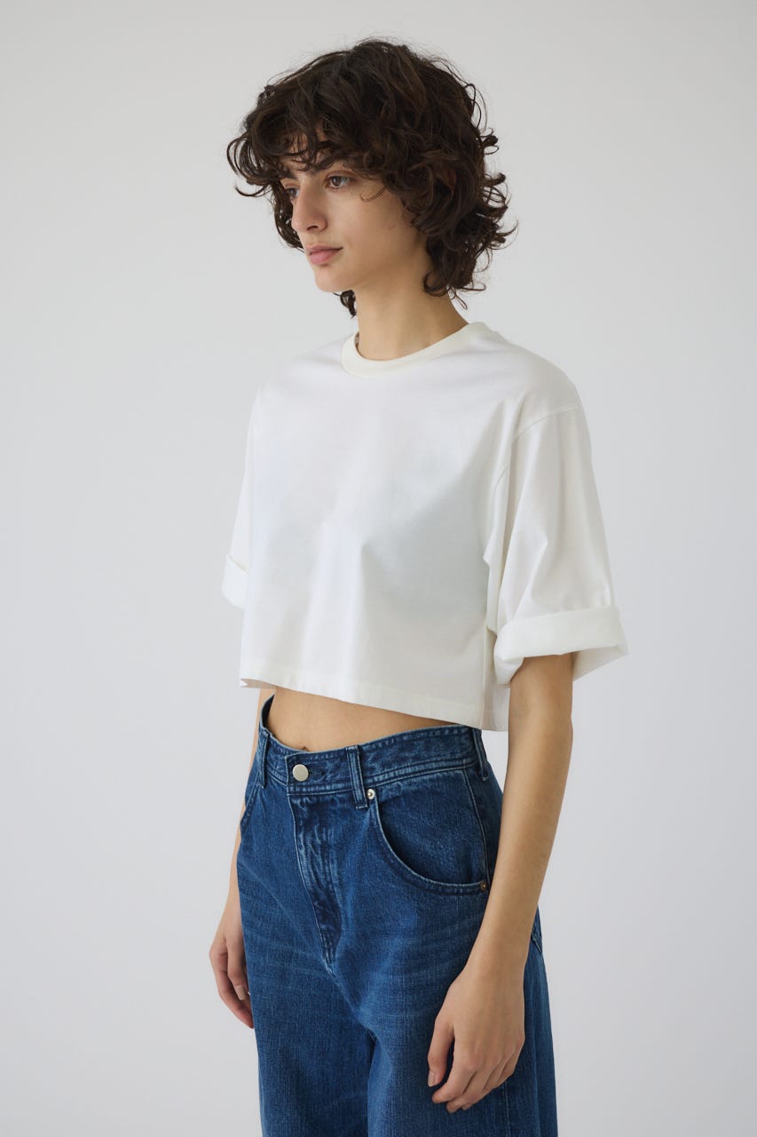 New basic short tee WHT FREE