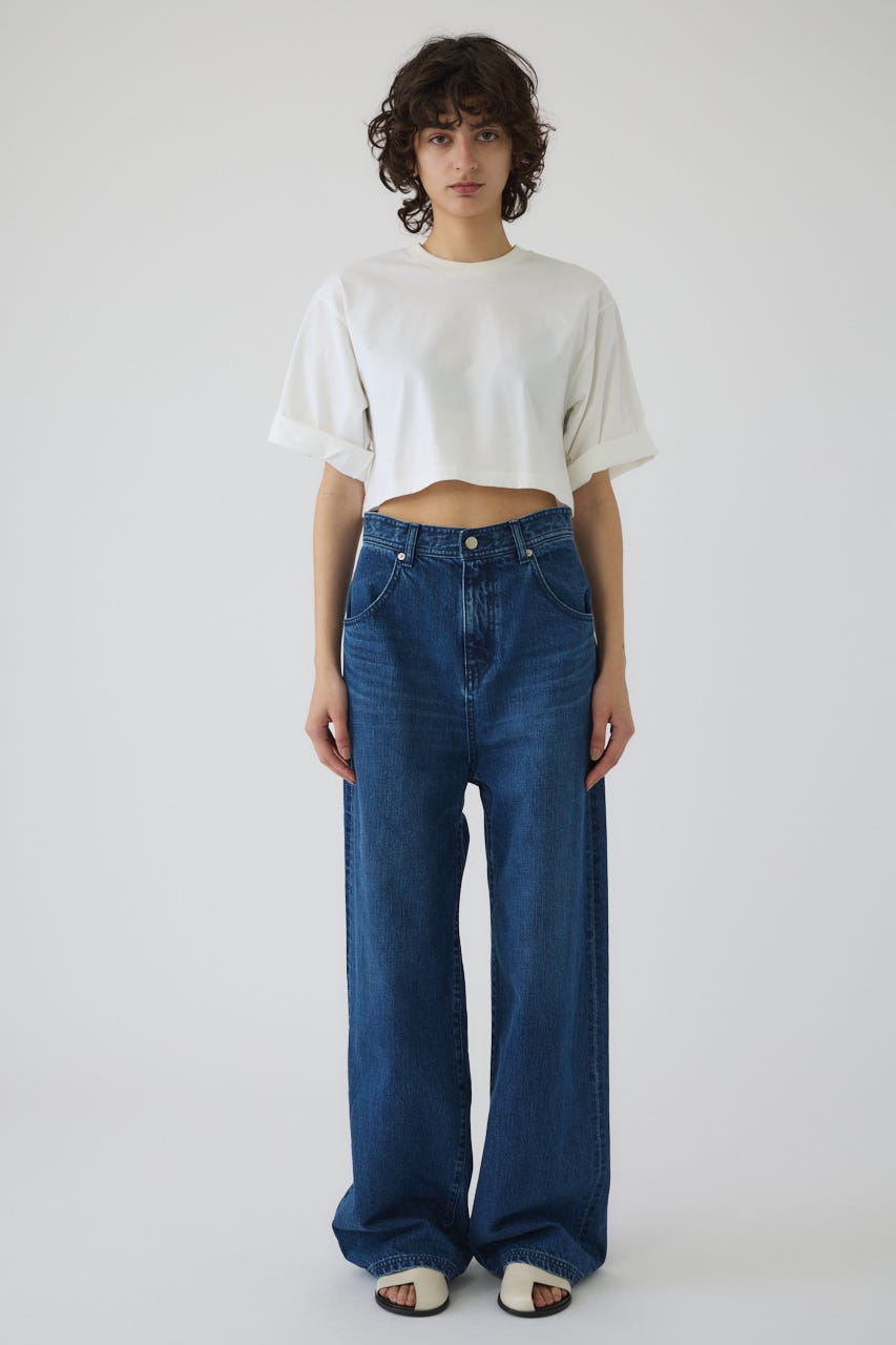 New basic short tee WHT FREE