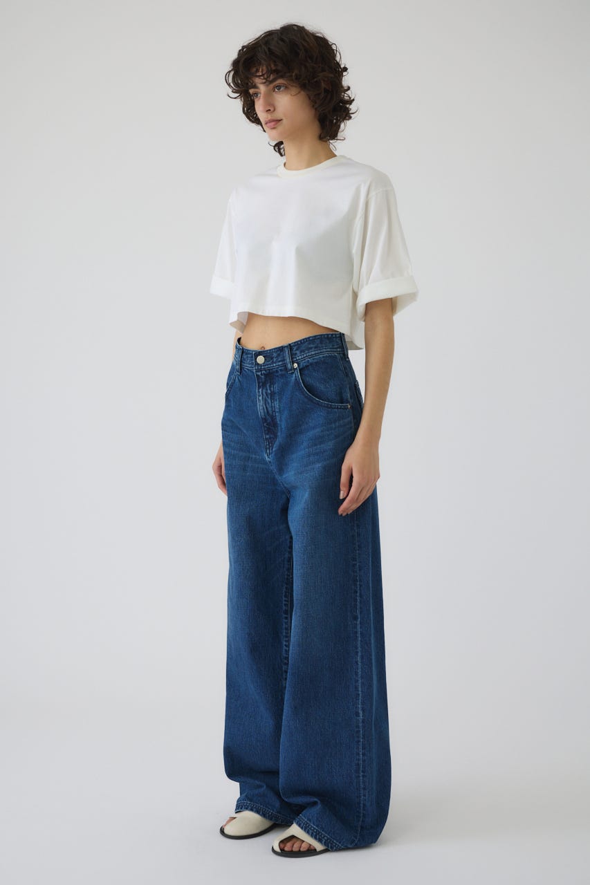 New basic short tee WHT FREE