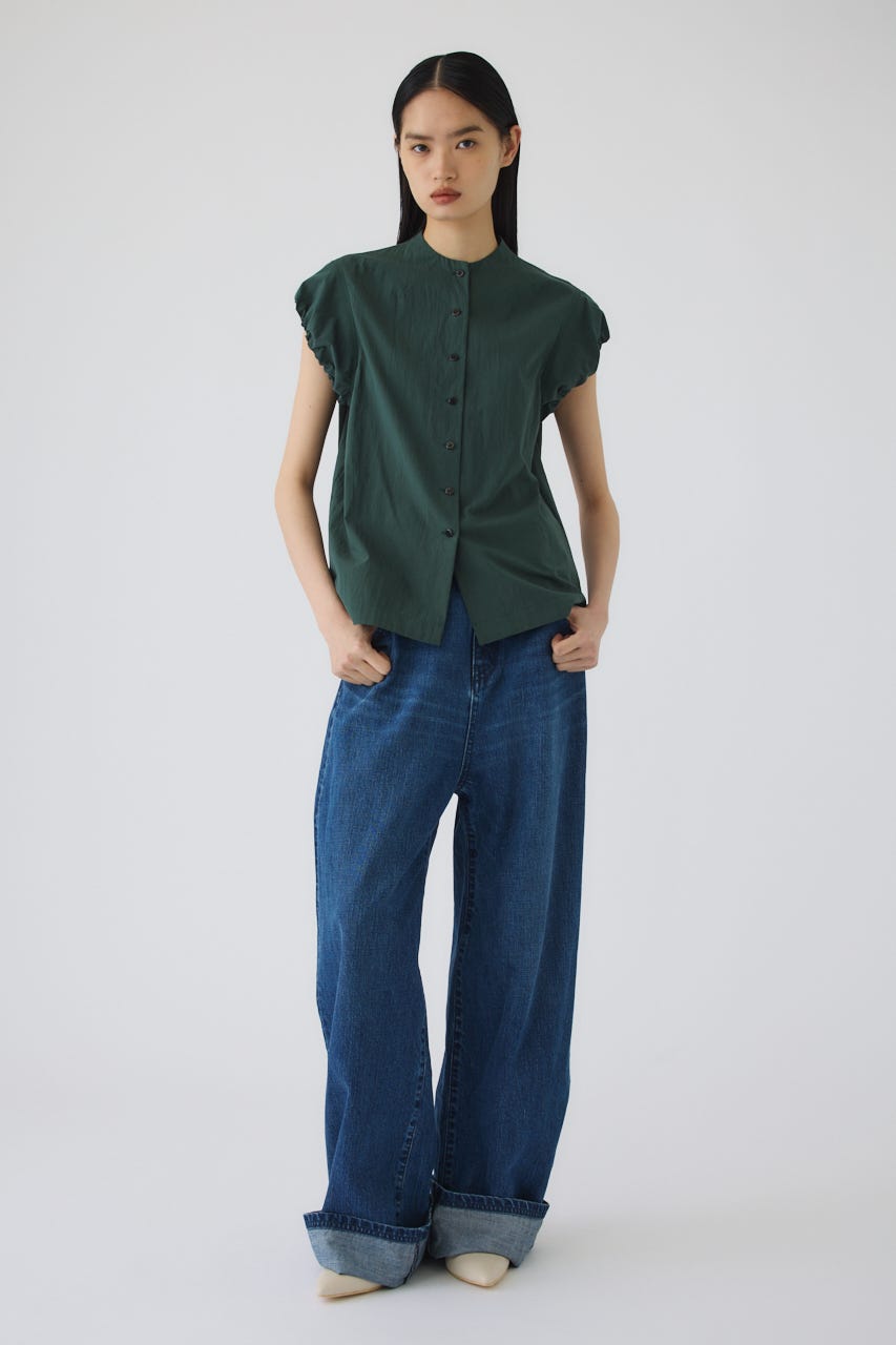 7/15- order start Bottle neck volume blouse GRN FREE