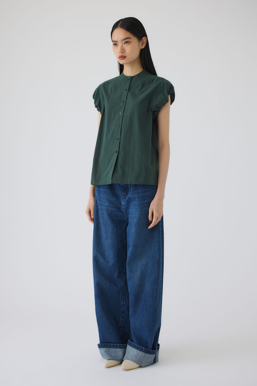 7/15- order start Bottle neck volume blouse GRN FREE
