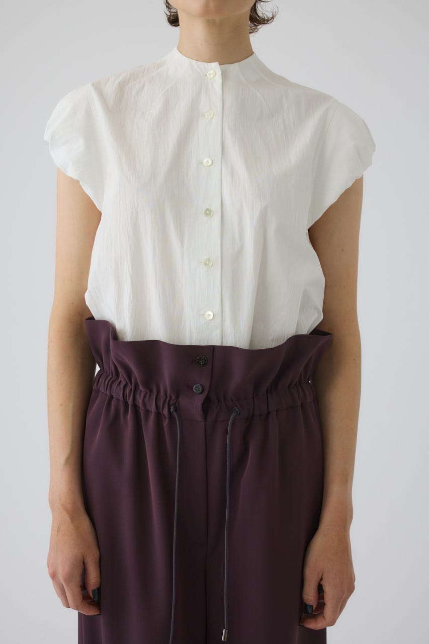 7/15- order start Bottle neck volume blouse WHT FREE
