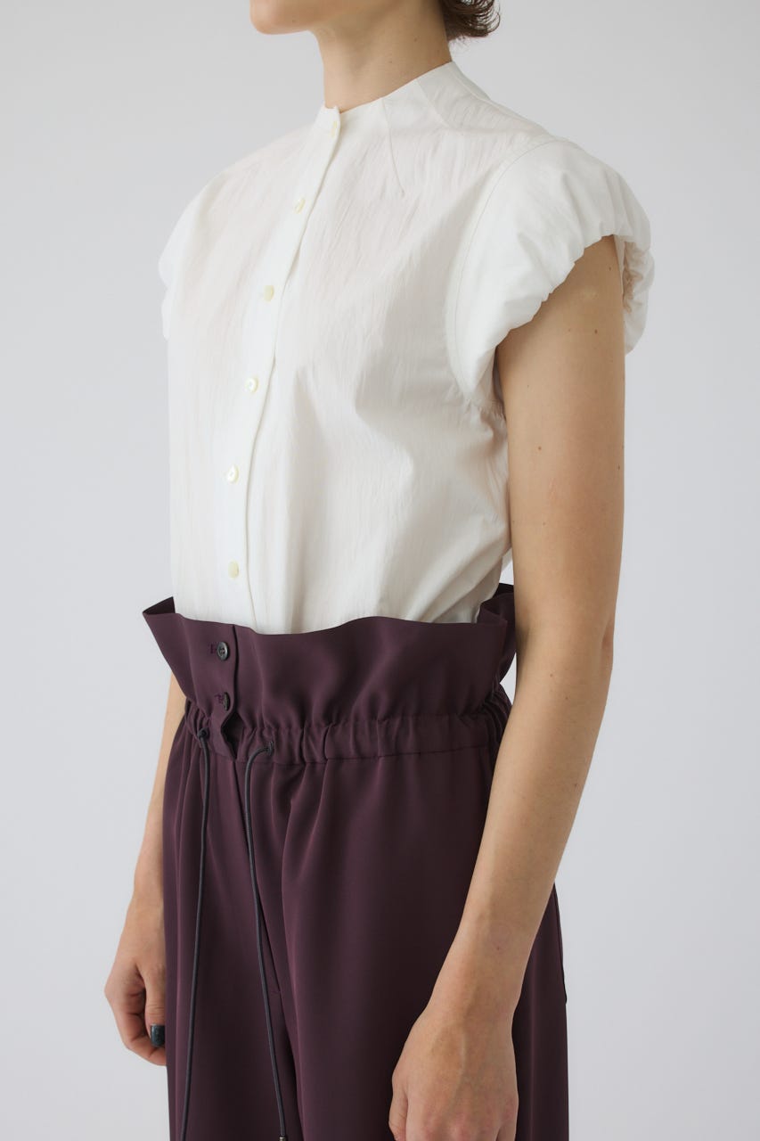7/15- order start Bottle neck volume blouse WHT FREE