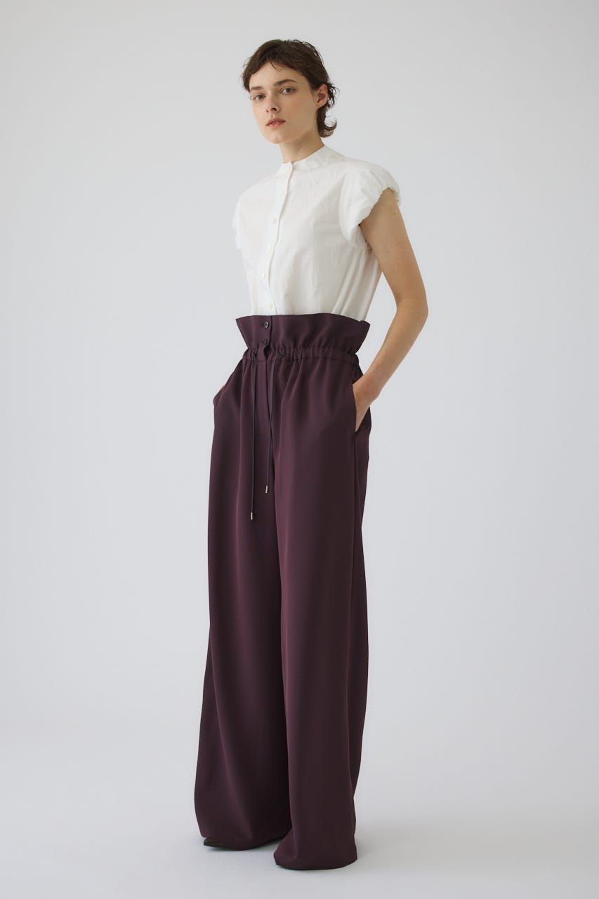 7/15- order start Bottle neck volume blouse WHT FREE