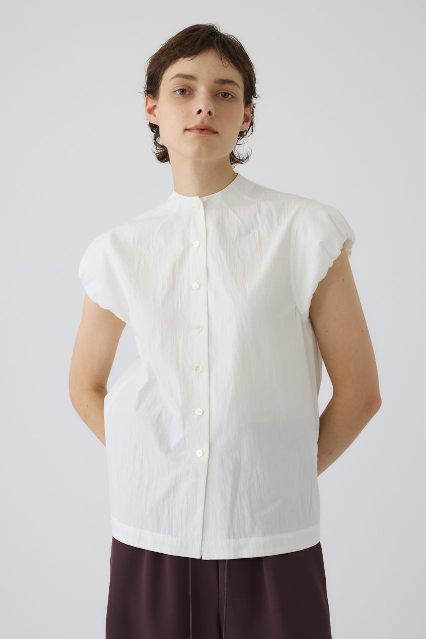 7/15- order start Bottle neck volume blouse WHT FREE