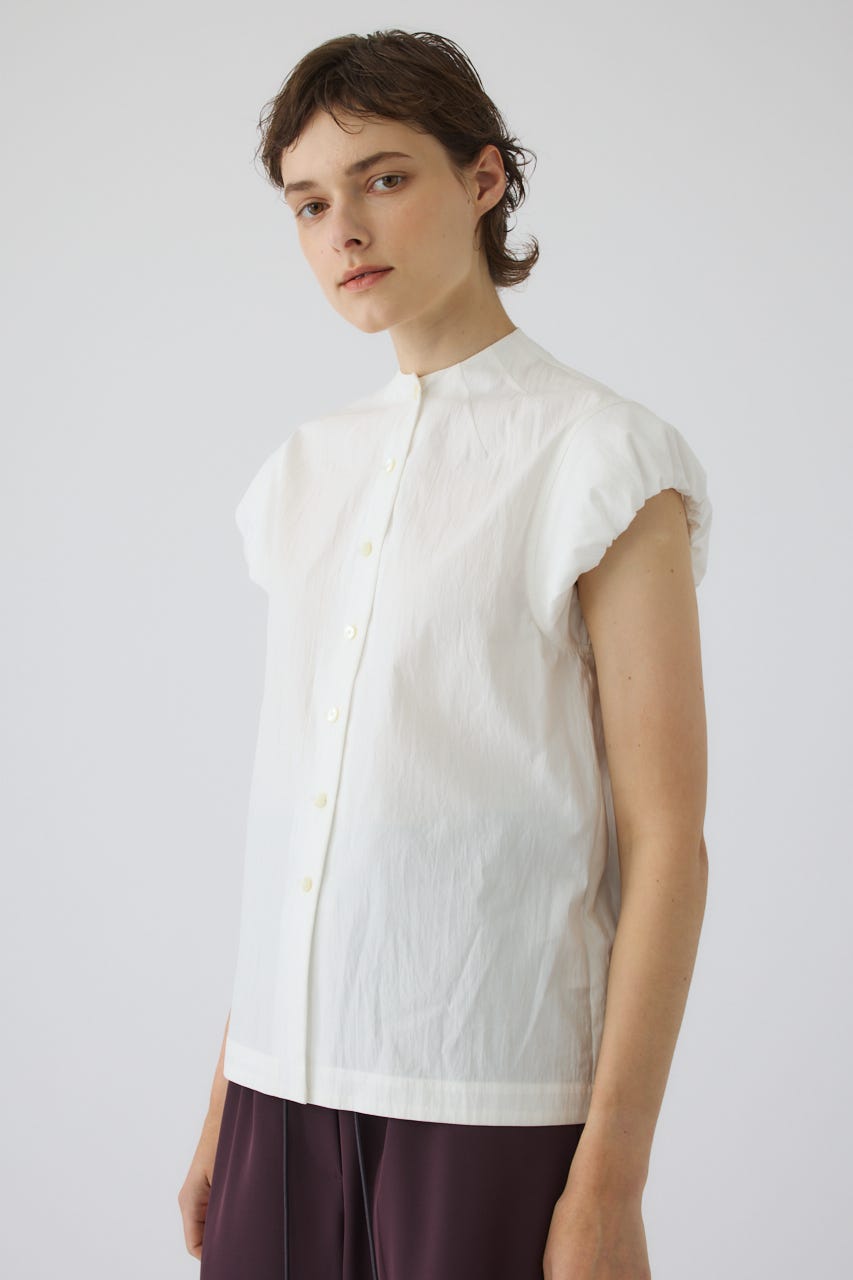7/15- order start Bottle neck volume blouse WHT FREE