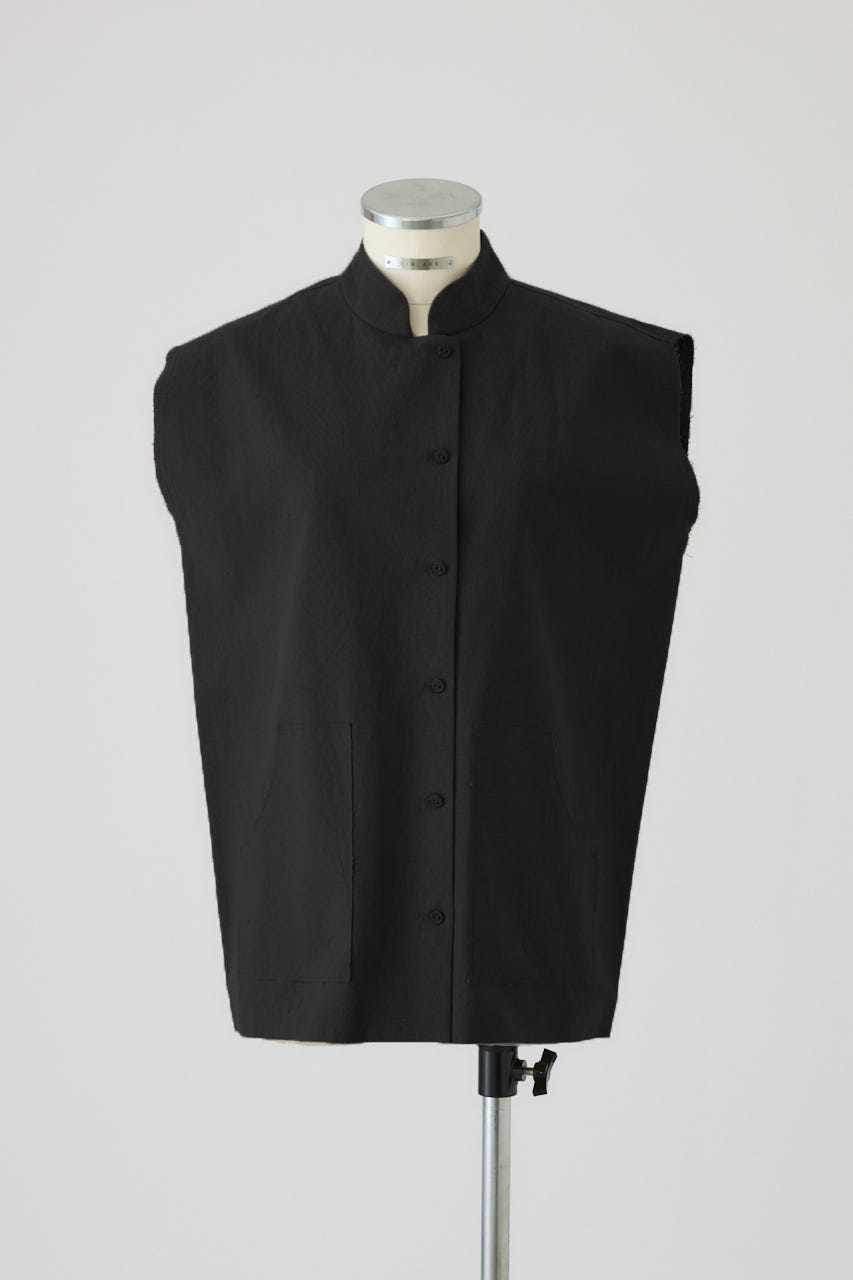 7/1- order start Linen mix box vest BLK FREE