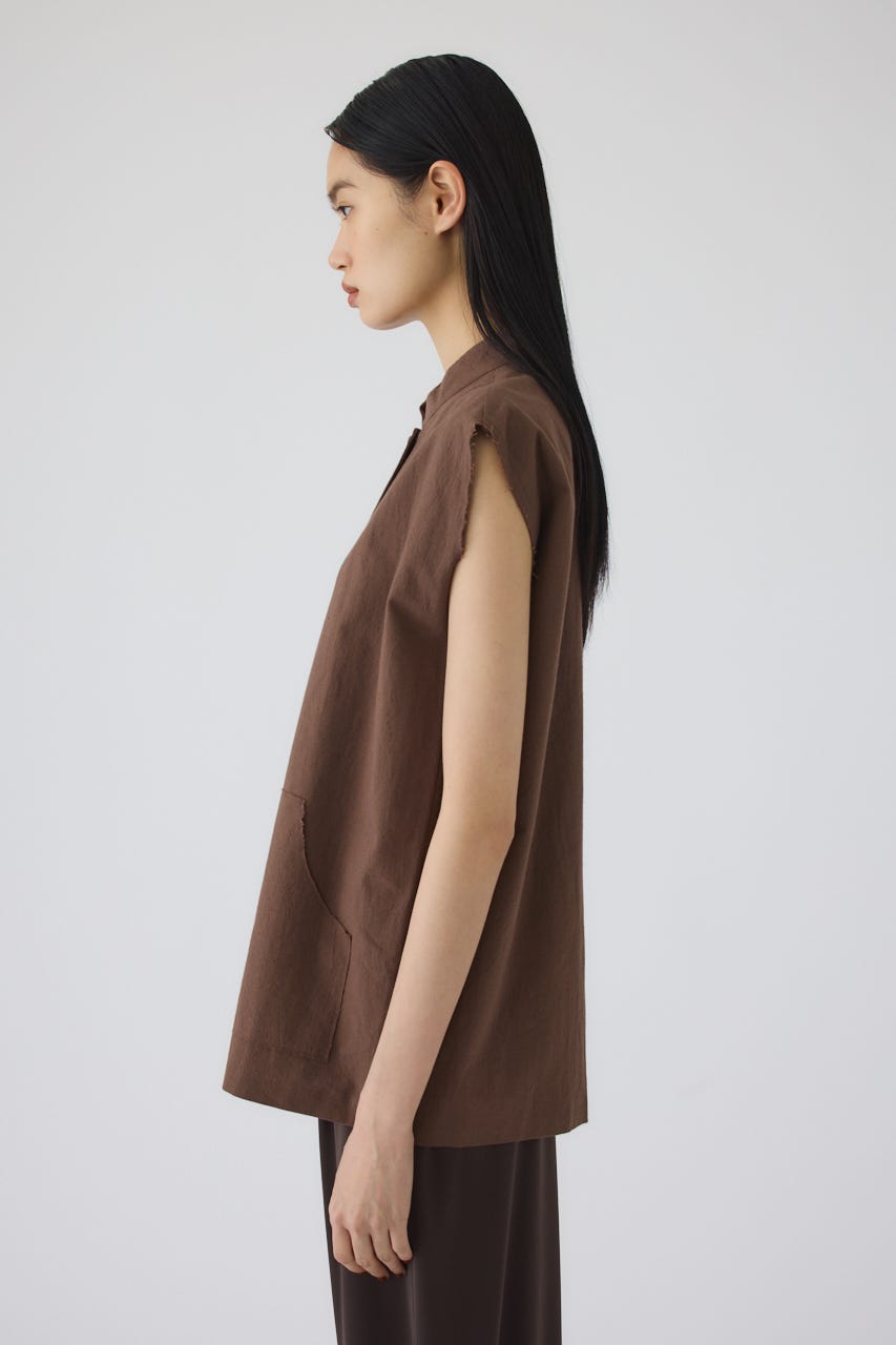 7/1- order start Linen mix box vest BRN FREE
