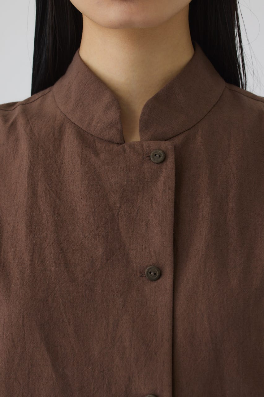 7/1- order start Linen mix box vest BRN FREE