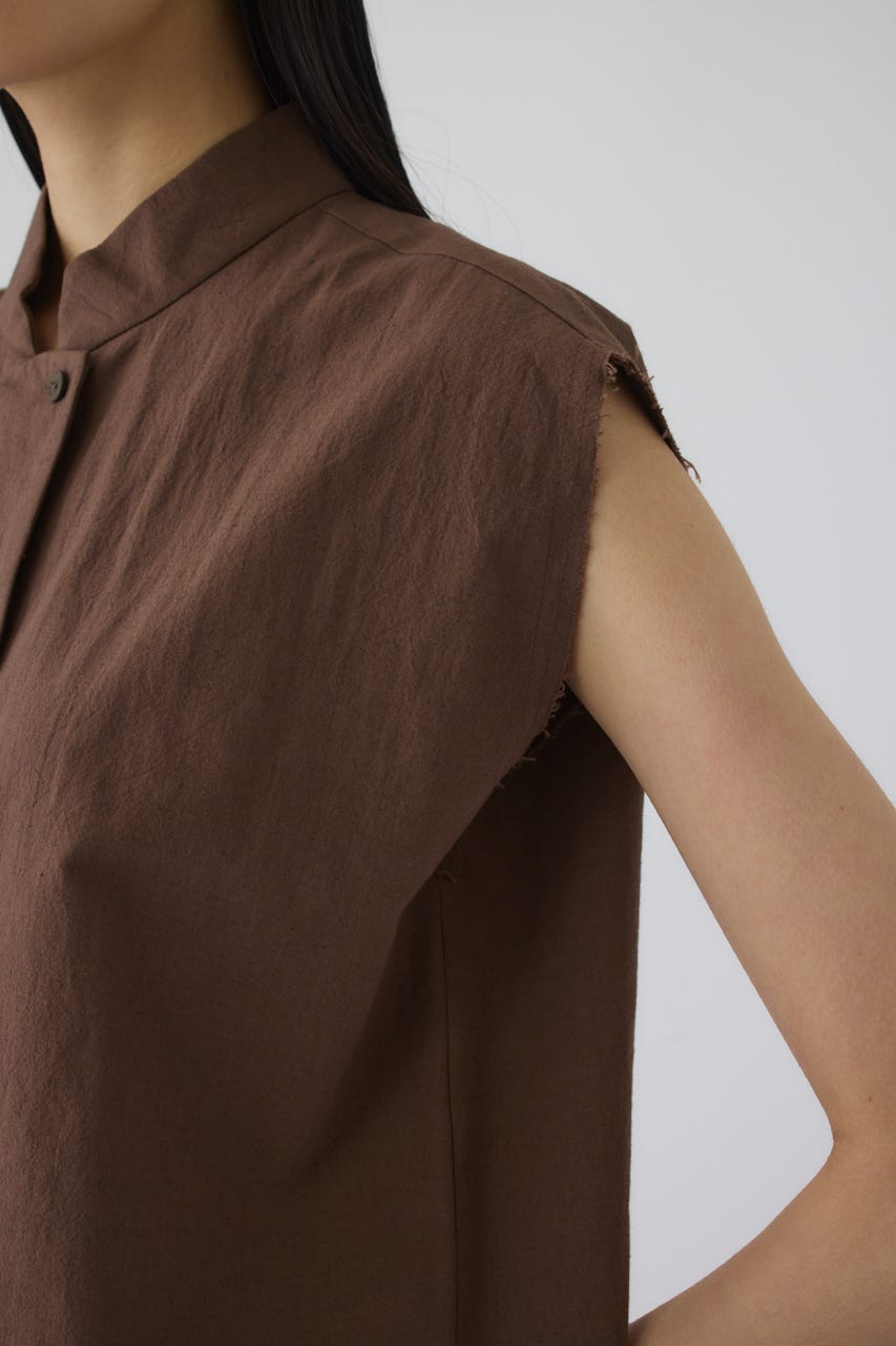 7/1- order start Linen mix box vest BRN FREE