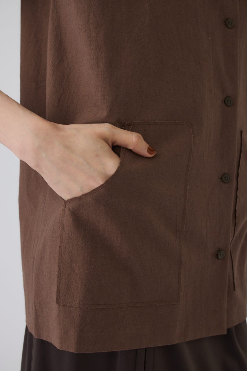 7/1- order start Linen mix box vest BRN FREE
