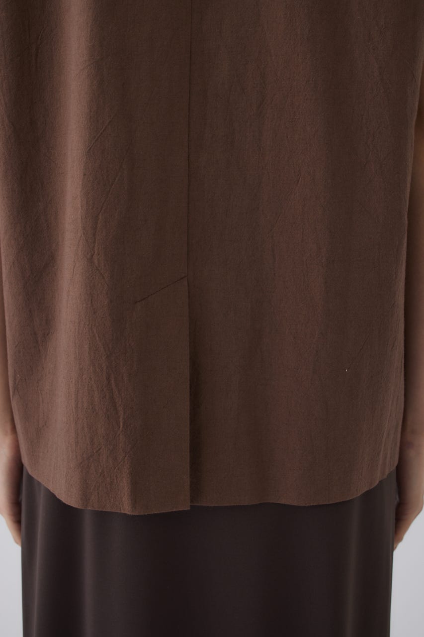 7/1- order start Linen mix box vest BRN FREE