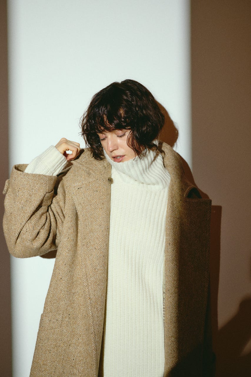 【26FW OUTER PRE ORDER】Herringbone over loose CT BEG 36