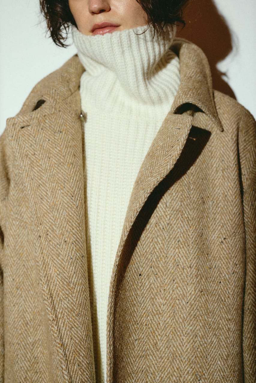 【26FW OUTER PRE ORDER】Herringbone over loose CT BEG 36