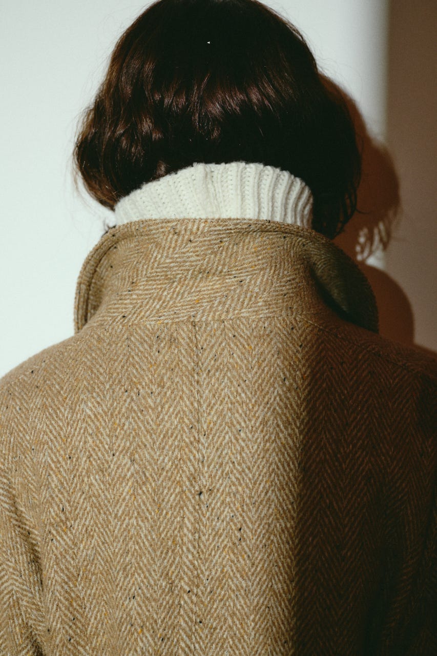 【26FW OUTER PRE ORDER】Herringbone over loose CT BEG 36