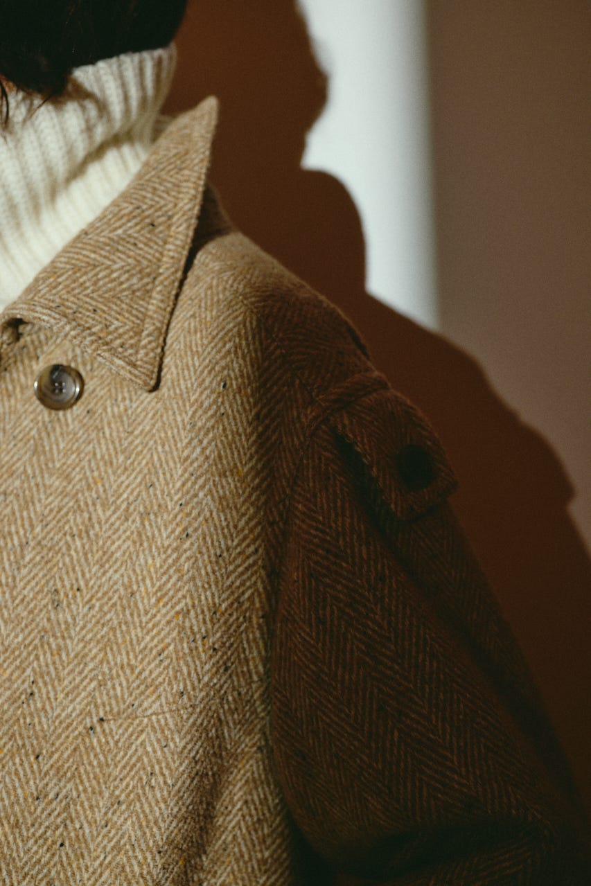 【26FW OUTER PRE ORDER】Herringbone over loose CT BEG 36