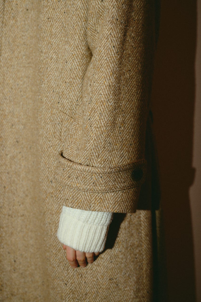 【26FW OUTER PRE ORDER】Herringbone over loose CT BEG 36