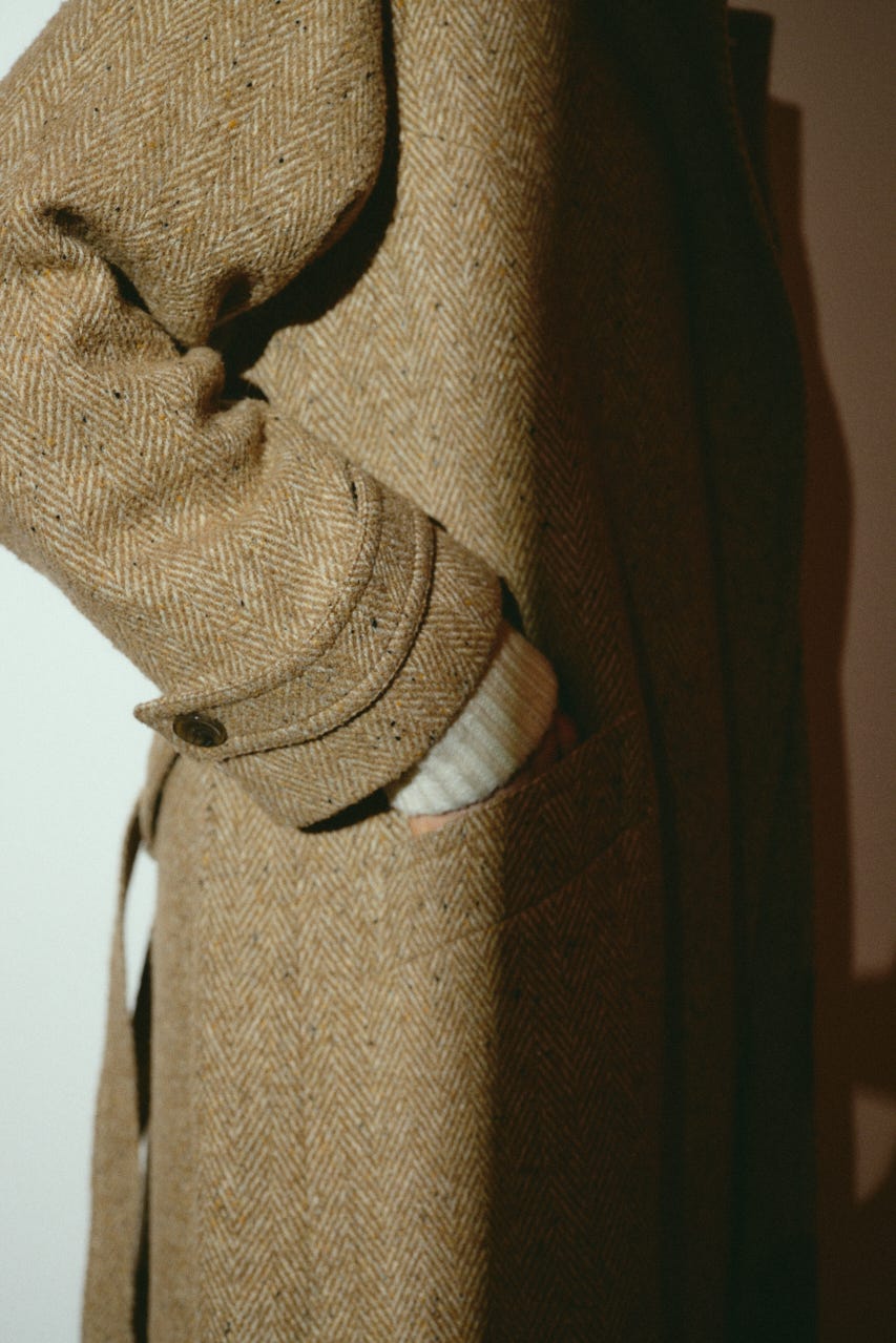 【26FW OUTER PRE ORDER】Herringbone over loose CT BEG 36