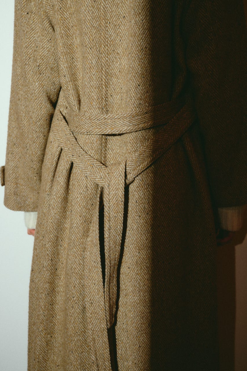 【26FW OUTER PRE ORDER】Herringbone over loose CT BEG 36