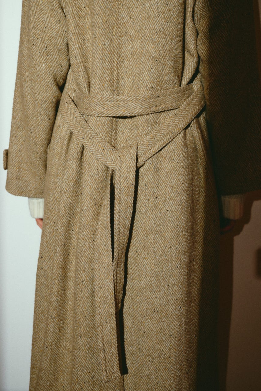 【26FW OUTER PRE ORDER】Herringbone over loose CT BEG 36