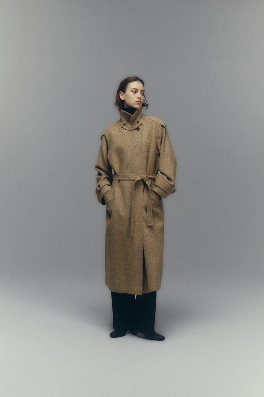 【26FW PRE ORDER】Herringbone over loose CT BEG 36