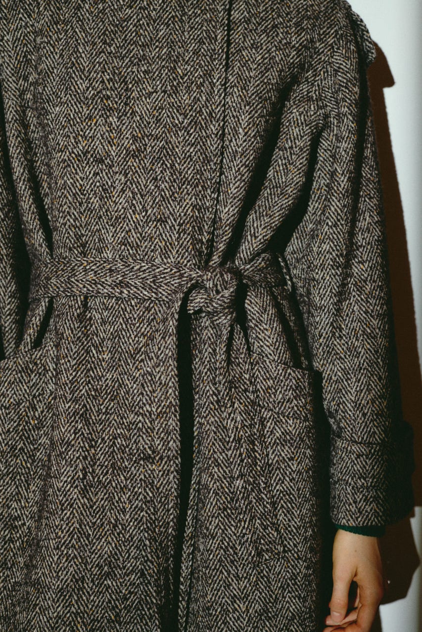 【26FW OUTER PRE ORDER】Herringbone over loose CT BRN 38
