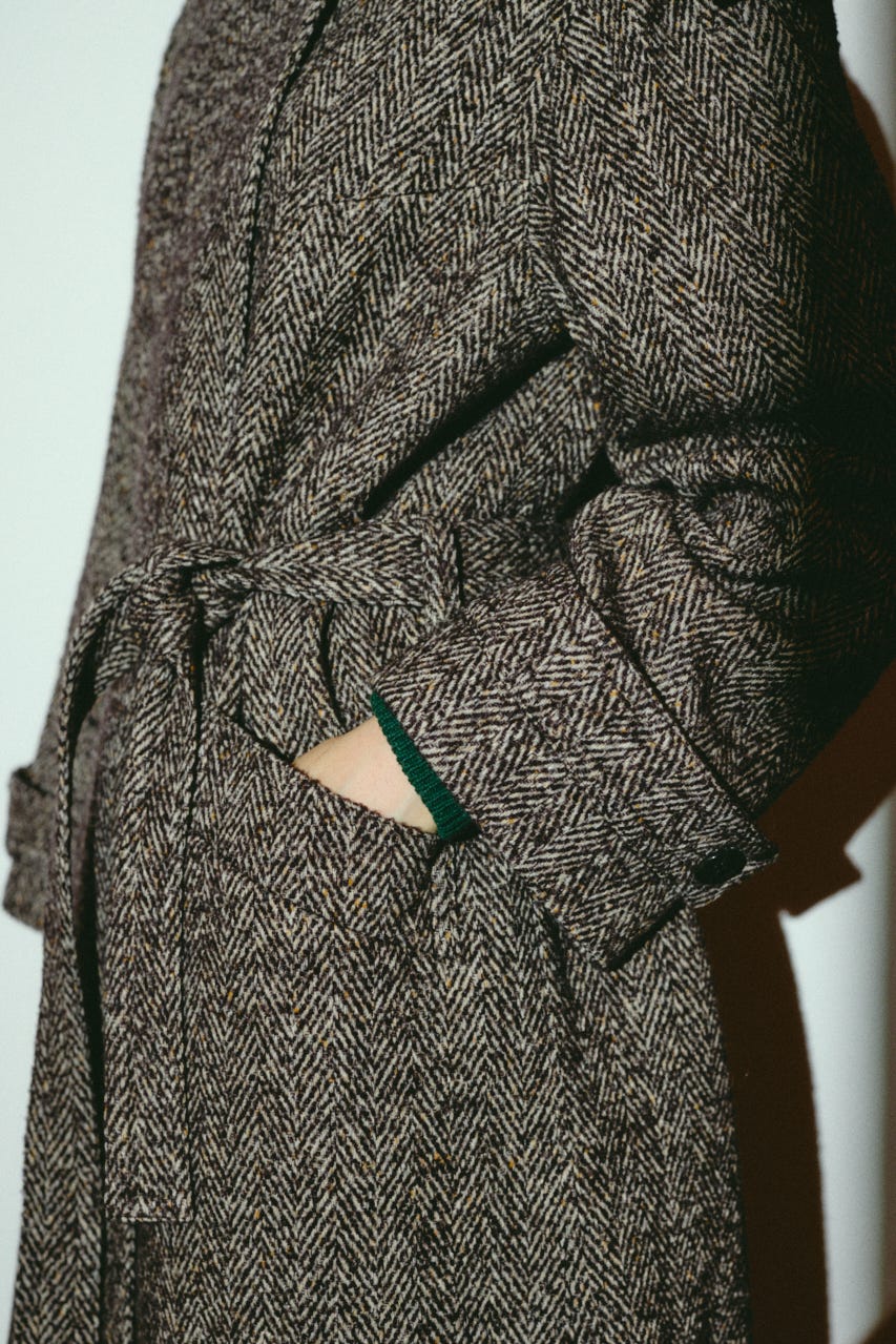 【26FW OUTER PRE ORDER】Herringbone over loose CT BRN 38