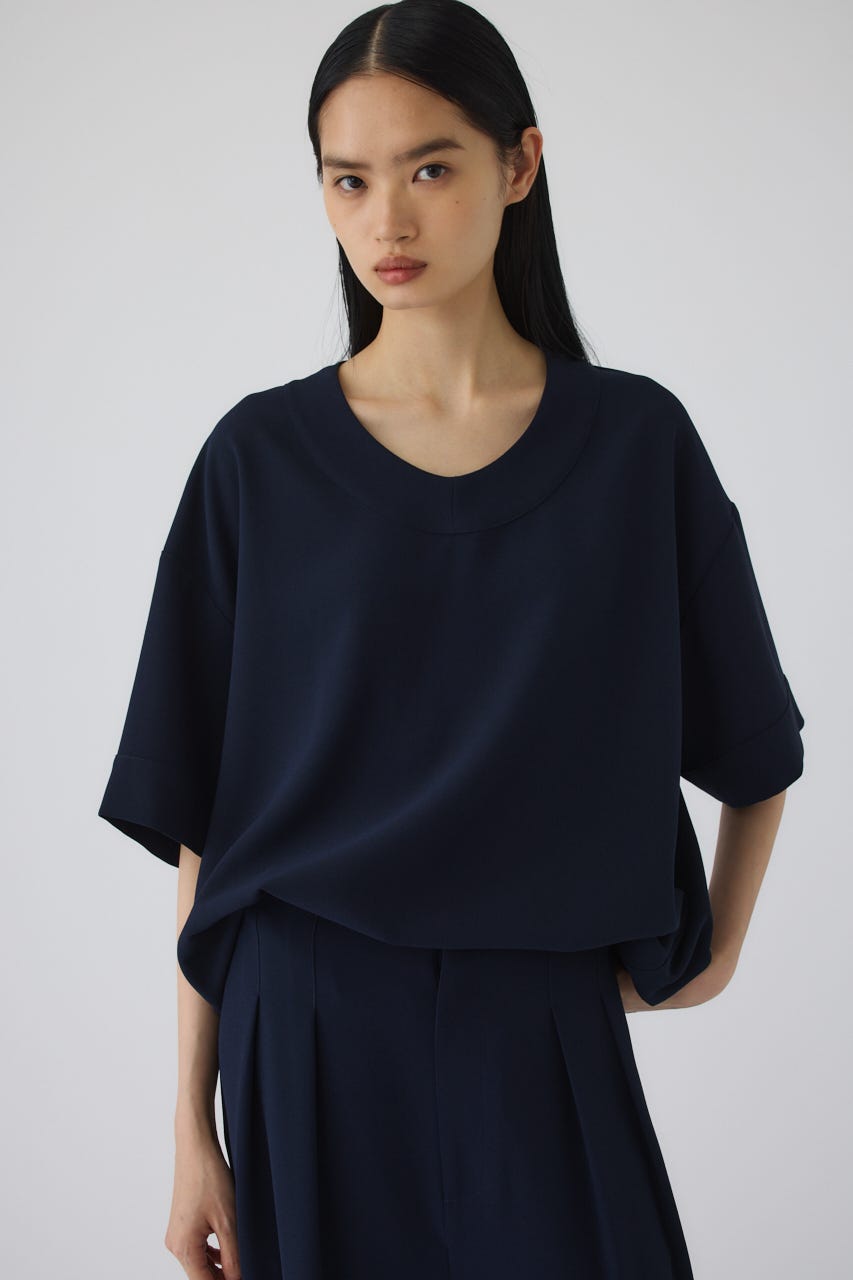 7/1- order start Georgette u-neck tops NVY FREE