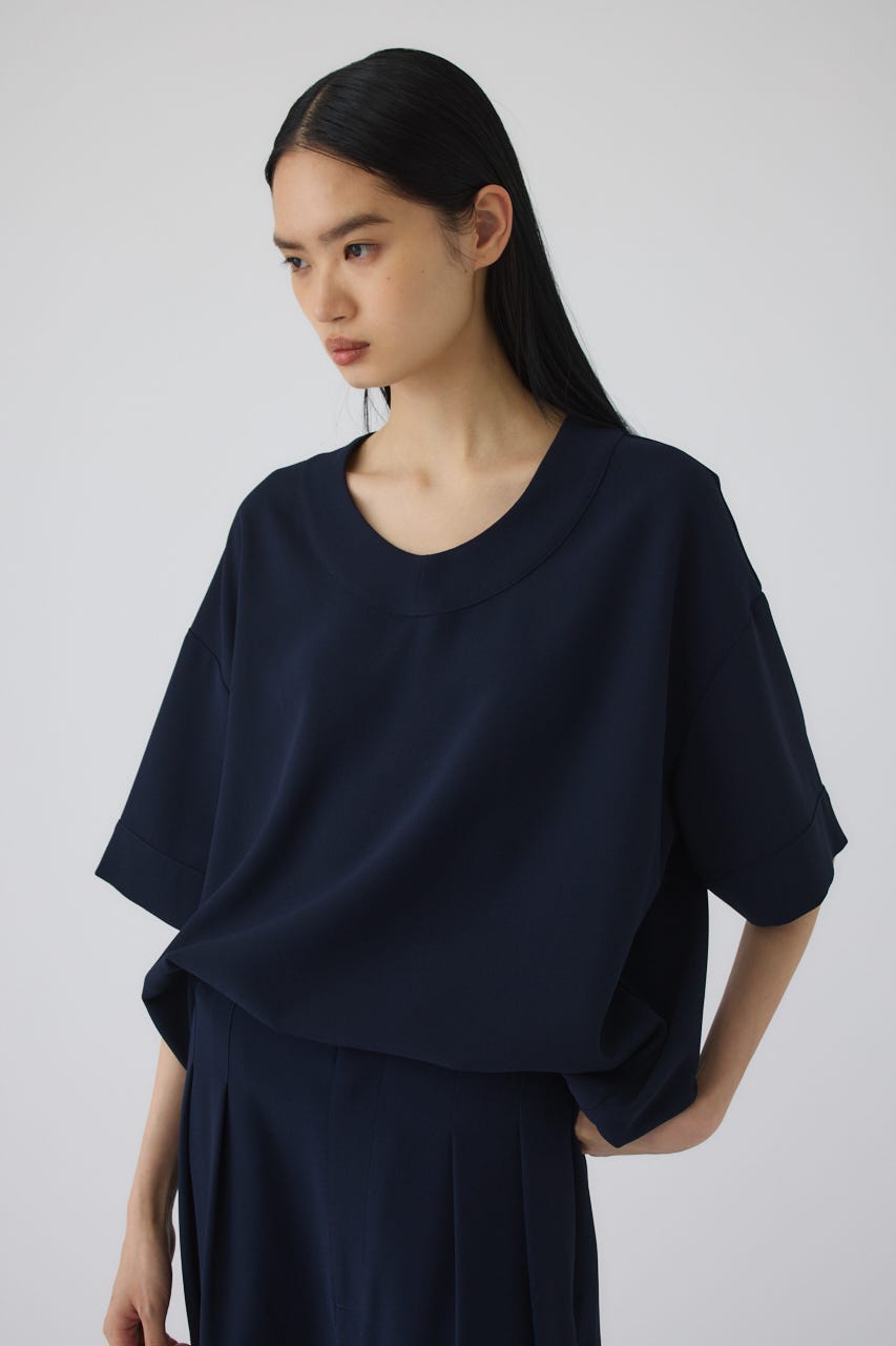 7/1- order start Georgette u-neck tops NVY FREE