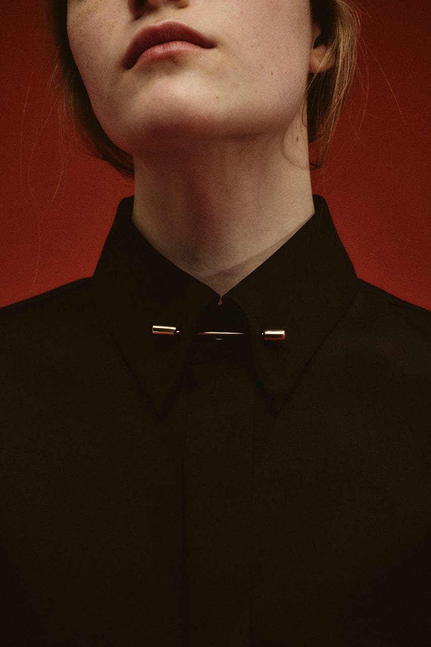 【26FW PRE ORDER】Dressy shirt with tie clip BLK FREE