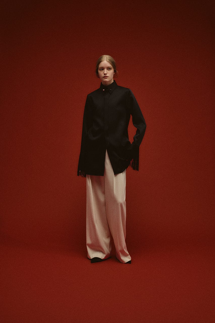 【26FW PRE ORDER】Dressy shirt with tie clip BLK FREE