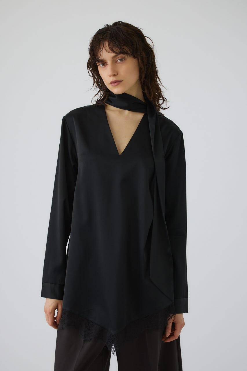 9/2- order start Lace hem blouse BLK FREE